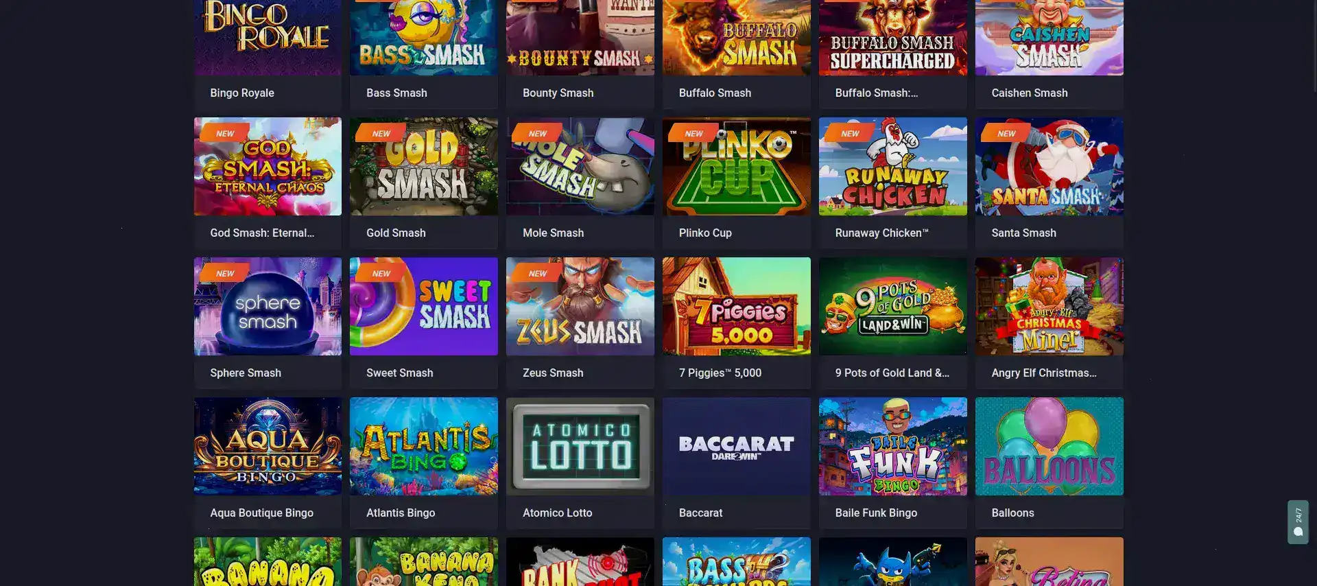 Игровое лобби казино Селектор с множеством слотов